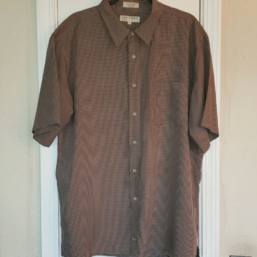 Eighty Eight U.S.A Men's Short Sleeve Button Shirt 💚🩵🩷